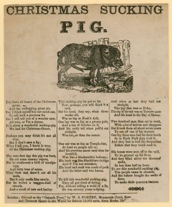 Świąteczna świnia ssąca, werset z 1863 r autorstwa English School