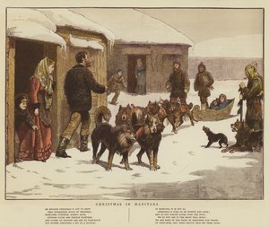 Boże Narodzenie w Manitobie (chromolitho) autorstwa English School