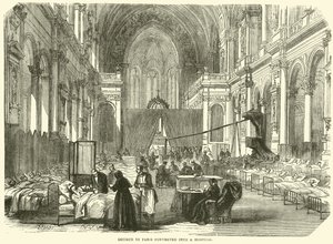 Kościół w Paryżu zamieniony na szpital, listopad 1870 autorstwa English School
