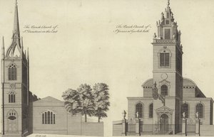 Kościół św. Dunstana na wschodzie i kościół św. Jakuba Garlickhythe, Londyn autorstwa English School