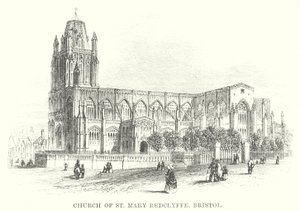 Kościół St Mary Redclyffe, Bristol (grawerunek) autorstwa English School