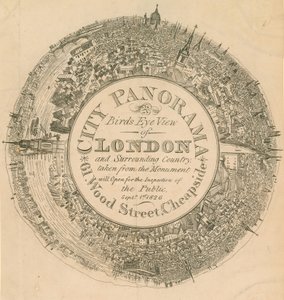 City Panorama, widok z lotu ptaka na Londyn i okolicę zaczerpnięty z Monumentu autorstwa English School