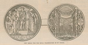 Medal miejski za Królewskie Święto Dziękczynienia w katedrze św. Pawła w Londynie autorstwa English School