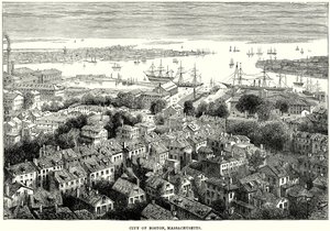 Miasto Boston w stanie Massachusetts (grawerunek) autorstwa English School
