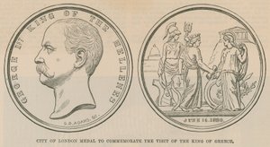 Medal City of London upamiętniający wizytę króla Grecji w czerwcu 1880 r. autorstwa English School