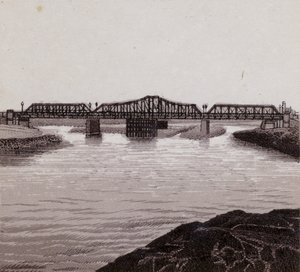 Clarence Bridge, Cardiff (lito) autorstwa English School