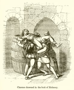 Clarence utonął w Butt of Malmsey autorstwa English School