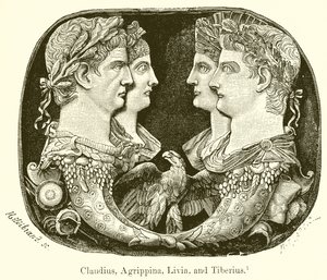 Klaudiusz, Agrypina, Liwia i Tyberiusz autorstwa English School