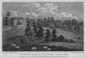 Claybury Hall, siedziba Jamesa Hatcha (rycina) autorstwa English School
