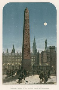 Cleopatras Needle na proponowanym stanowisku w Westminster autorstwa English School