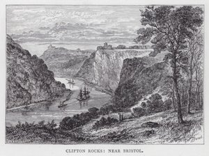Clifton Rocks, niedaleko Bristolu (grawerowanie) autorstwa English School