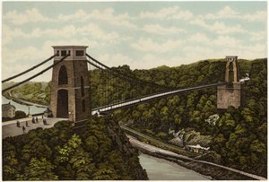Clifton Suspension Bridge (kolor lito) autorstwa English School