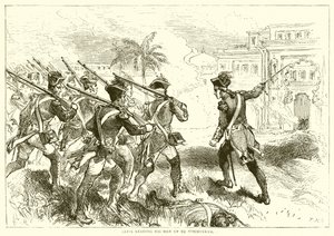 Clive prowadzi swoich ludzi do Conjeveram (1751) autorstwa English School