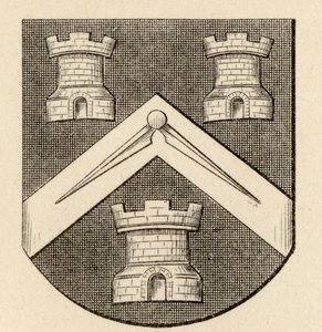 Herb firmy masonów, z „Historii masonerii, tom II”, wydanej przez Thomasa C. Jacka, Londyn, 1883 autorstwa English School