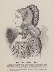 Średniowieczna fryzura (rycina) autorstwa English School