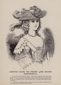 Coiffure pod Frondą, Grande Mademoiselle (rycina) autorstwa English School
