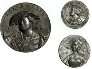 Monety przedstawiające Henryka VIII i Annę Boleyn (złoto)