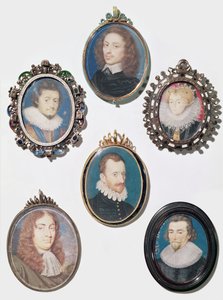 Zbiór miniatur, Ltor, górny rząd: Fryderyk V (1596-1632) elektor palatyn, król czeski autorstwa English School