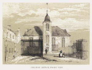 Kościół College, widok z przodu (grawerowanie) autorstwa English School