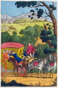 Pułkownik Jack okradający Mary Smith w Maidenhead Gąszcz, ilustracja z Żywotów i przygód najbardziej sławnych bandytów i ulicznych rabusiów... opublikowana w 1822 r. autorstwa English School