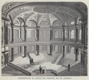 Sala koncertowa w stylu teatralnym, Rio de Janeiro (grafika) autorstwa English School