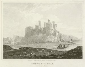 Zamek Conway, Caernarvonshire (grawerunek) autorstwa English School