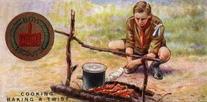 Odznaka umiejętności kucharza dla harcerzy – Pieczenie twista, 1929 autorstwa English School