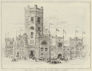 Corn Palace, Sioux City, Iowa, Stany Zjednoczone Ameryki (grawerowanie) autorstwa English School