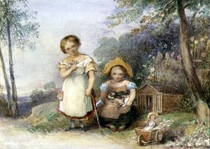 Cornish Misses (akwarela na papierze) autorstwa English School