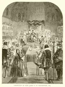 Koronacja króla Jakuba I w Westminster, 1603 autorstwa English School