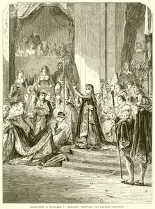 Koronacja Napoleona I: Napoleon koronuje cesarzową Józefinę autorstwa English School