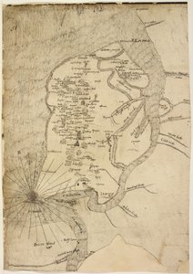 Cotton Augustus I.i f.51 Mapa wyspy Sheppey przypisywana kartografowi Robertowi Lythe autorstwa English School