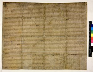 Bawełna Augusta ii. 38 f.1 Przywrócenie wolności Abingdon, 993 (tusz na welinie) autorstwa English School