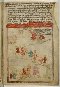 Cotton Claudius B. IV f.38, Genesis. Opowieść o podróży ze „Staroangielskiego Heksateuchu” (welum) autorstwa English School