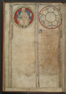 Bawełna MS Claudius D VI, f.5v f. 5v: Opis siedmiu królestw heptarchii anglosaskiej, c.1255-59 (welum) autorstwa English School