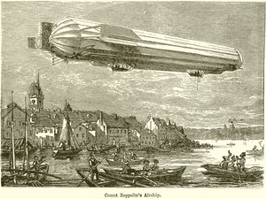 Sterowiec Count Zeppelins autorstwa English School