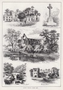 Szkice wiejskie, Opactwo Bolton (rycina) autorstwa English School