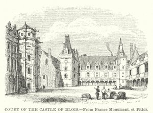 Dwór w zamku Blois (rycina) autorstwa English School