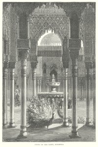 Dwór lwów, Alhambra (rycina) autorstwa English School