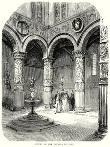 Dziedziniec Palazzo Vecchio (rycina) autorstwa English School