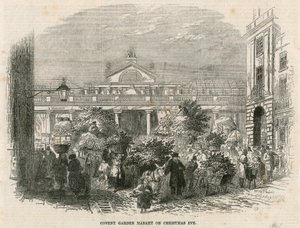 Covent Garden Market, Londyn, w Wigilię autorstwa English School