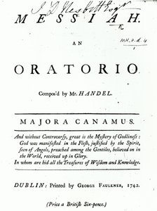 Okładka nut do Mesjasza Haendla, wydana w 1742 r. autorstwa English School