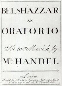 Okładka partytury do Baltazara Haendla, wydana w 1745 r. autorstwa English School
