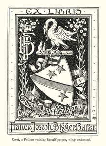 Crest, Pelikan, który sam się sromotnie, potwierdzony na skrzydłach (grawerunek) autorstwa English School