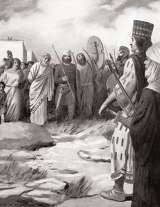 Krezus z Lidii prowadził przed Cyrusem Wielkim po zdobyciu Sardes, ok. 546 pne, z Historii Narodów Hutchinsona, wyd. 1915 autorstwa English School