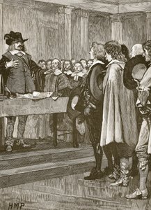 Cromwell odmawia korony, ilustracja z Cassells Illustrated History of England (zdjęcie w sepii) autorstwa English School