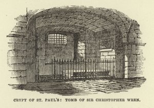 Krypta św. Pawła, grób Sir Christophera Wrena autorstwa English School
