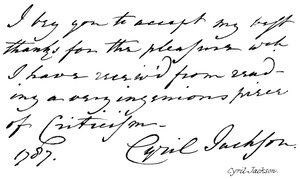 Cyryl Jackson autorstwa English School
