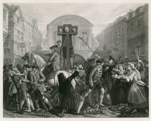 Daniel Defoe pod pręgierzem autorstwa English School