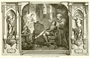 Dante w pracowni malarza Giotto autorstwa English School